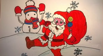 Vẽ tranh noel mùa giáng sinh ấm áp an lành
